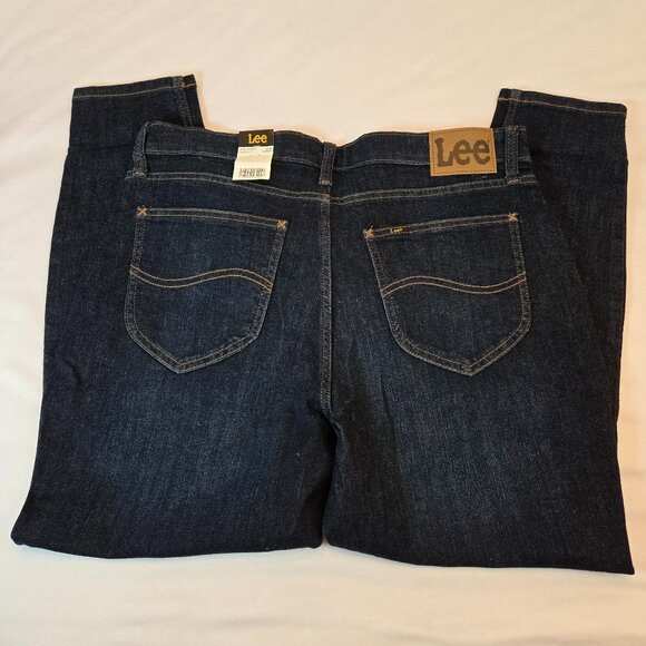 LEE Women's Legendary Mid Rise Skinny Jean Sz 16 Short  Dark Strides - Picture 3 of 12